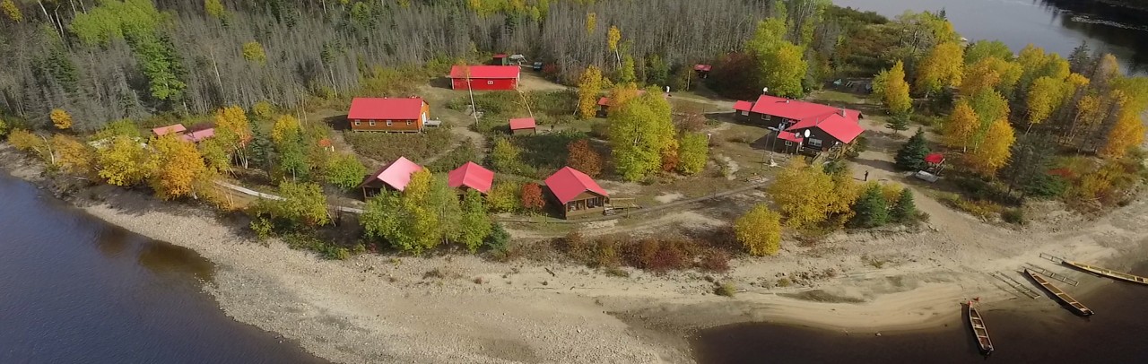 Aerial fall picture of the camp buildings
